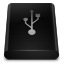 Black Drive USB Icon 128x128 png